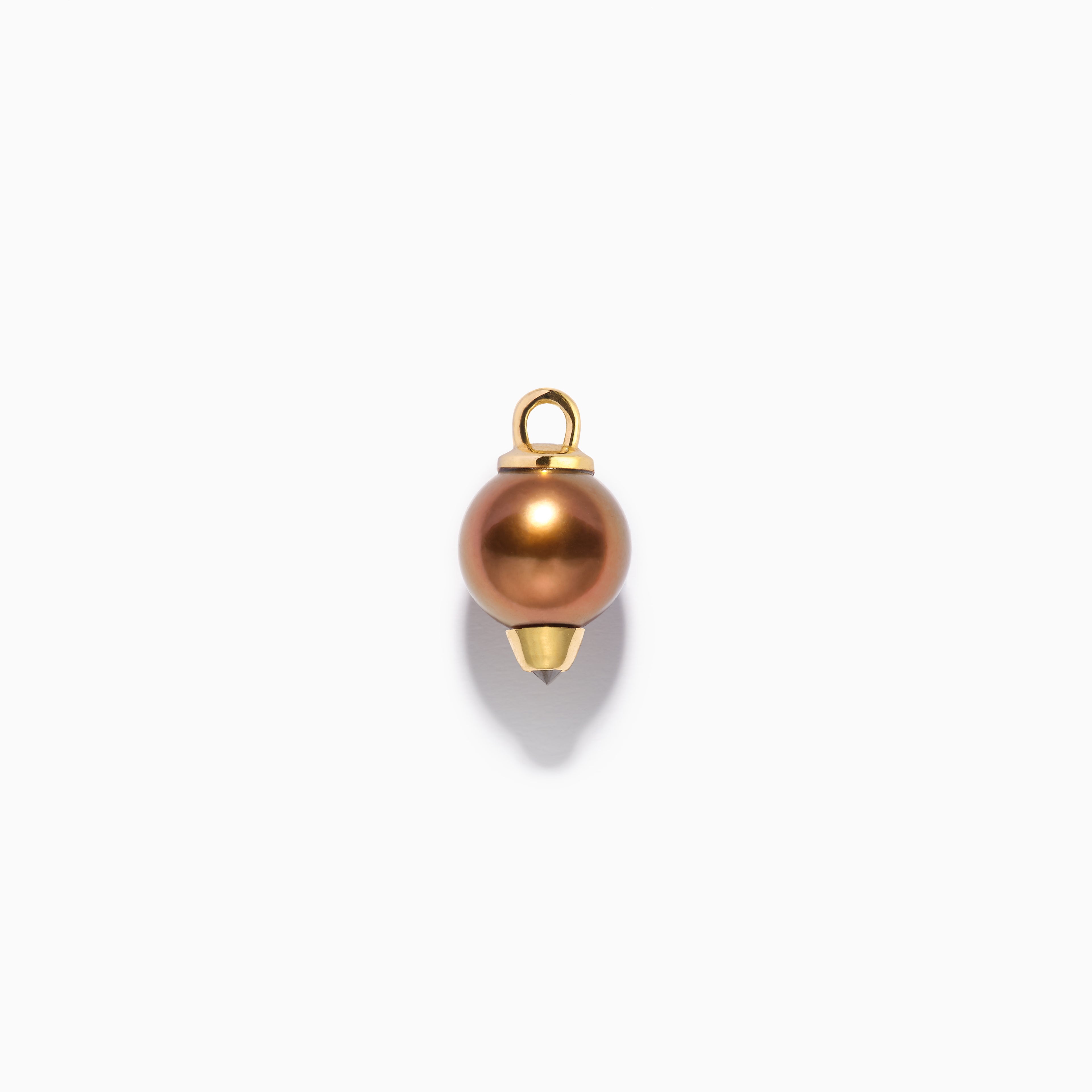 Diamond Studded Pearl Hanger Brown