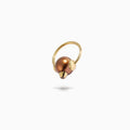 Diamond Studded Pearl 'Captive' Ring S Brown