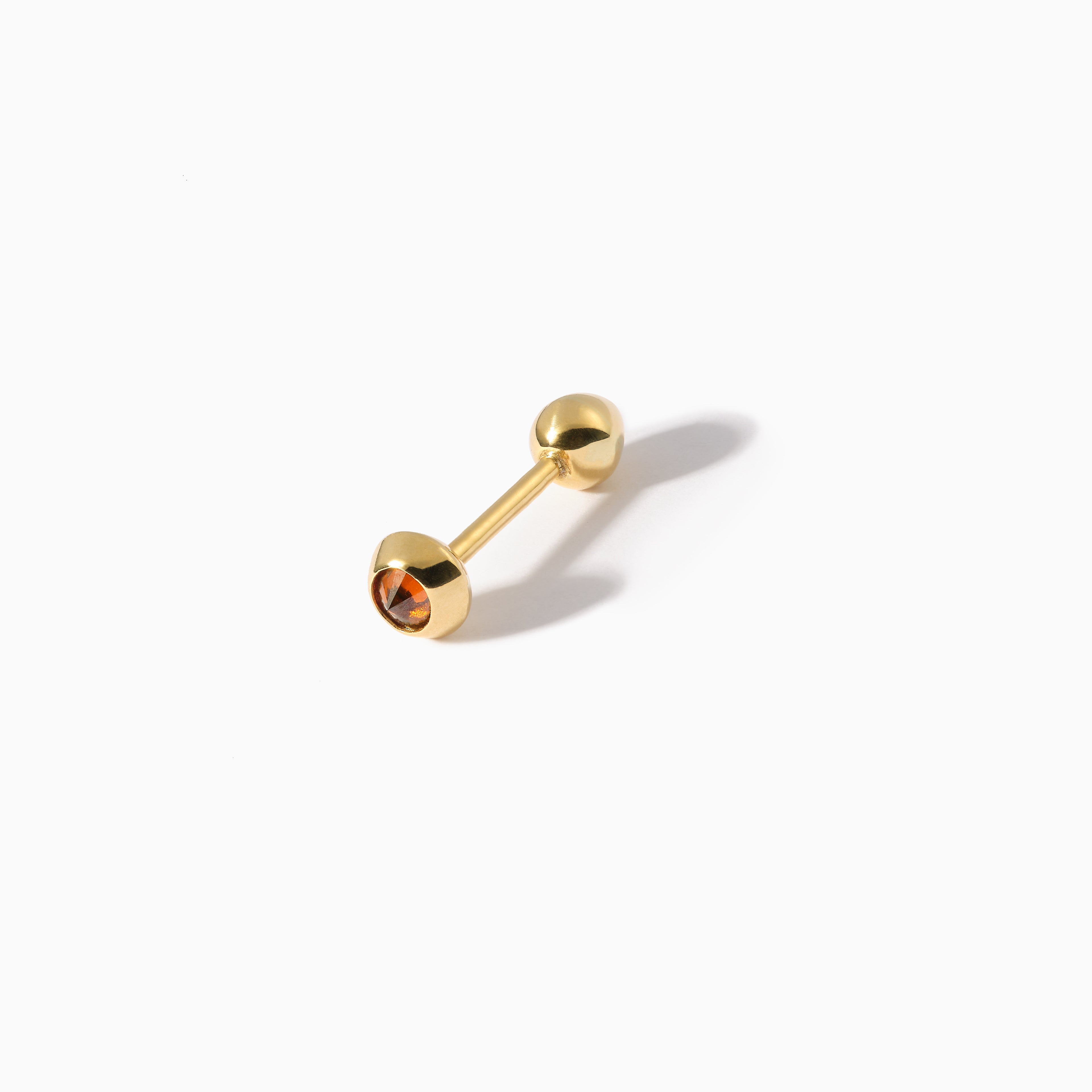 Stud Diamond Teardrop Barbell M Cognac