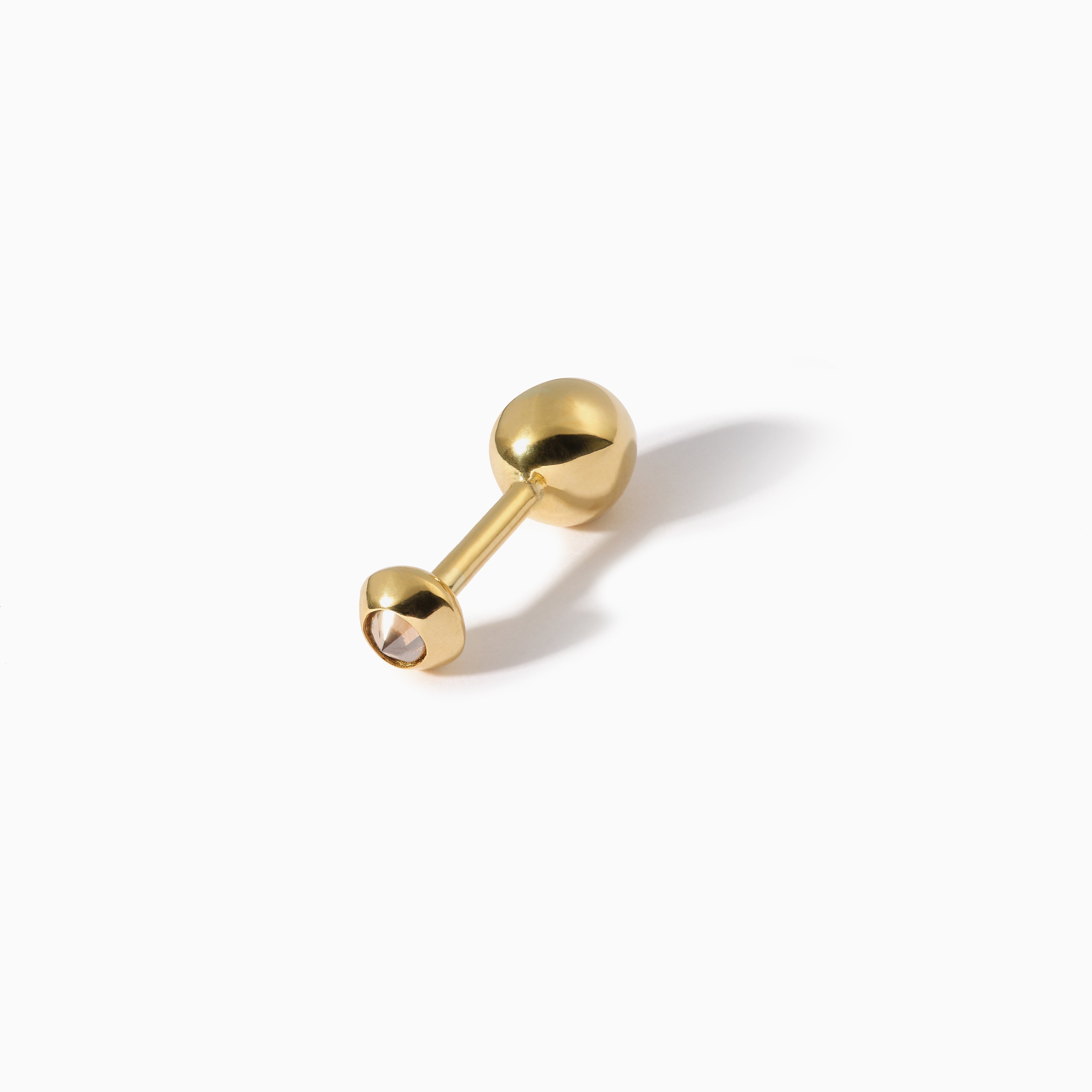 Stud Diamond Teardrop Barbell L Champagne