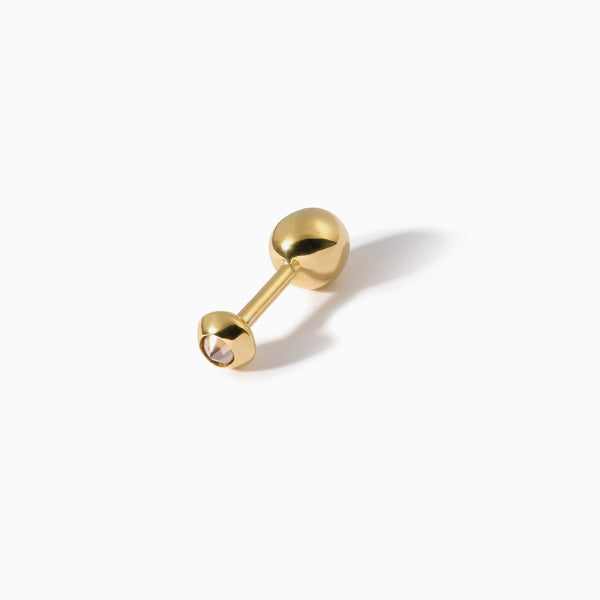 Stud Diamond Teardrop Barbell L Champagne