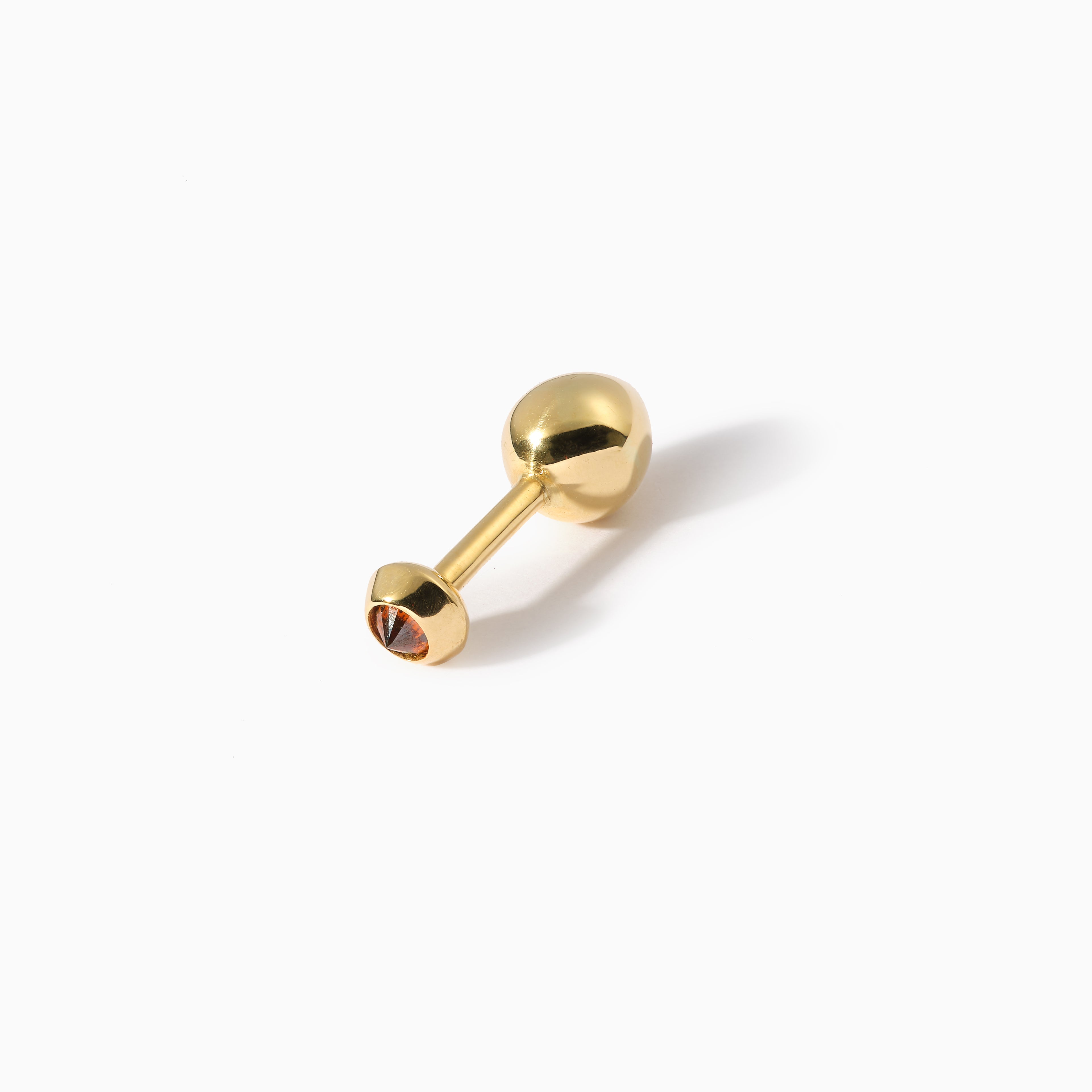 Stud Diamond Teardrop Barbell L Cognac