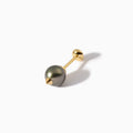Studded Pearl and Stud Diamond Barbell S+L Black Champagne