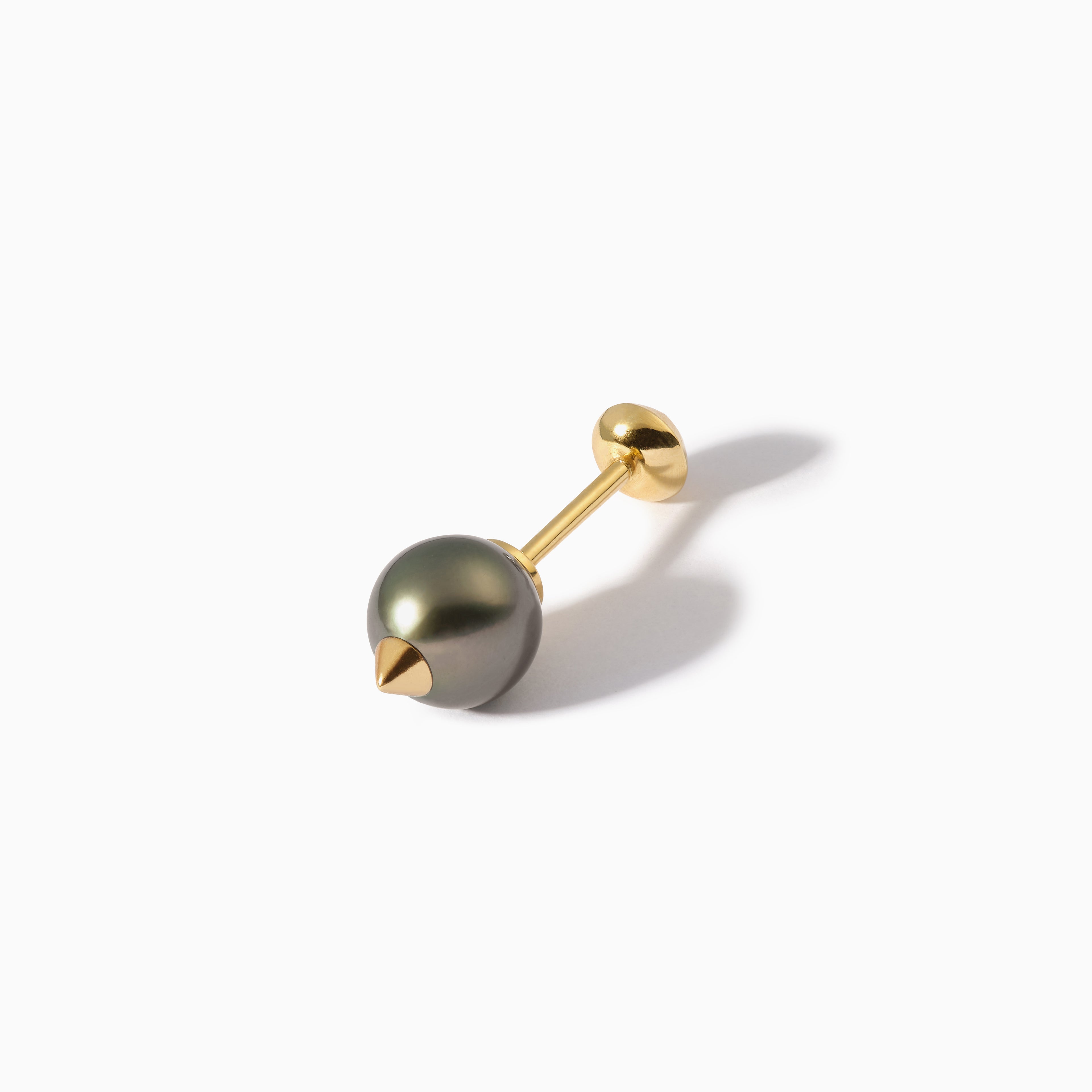 Studded Pearl and Stud Diamond Barbell S+L Black Champagne