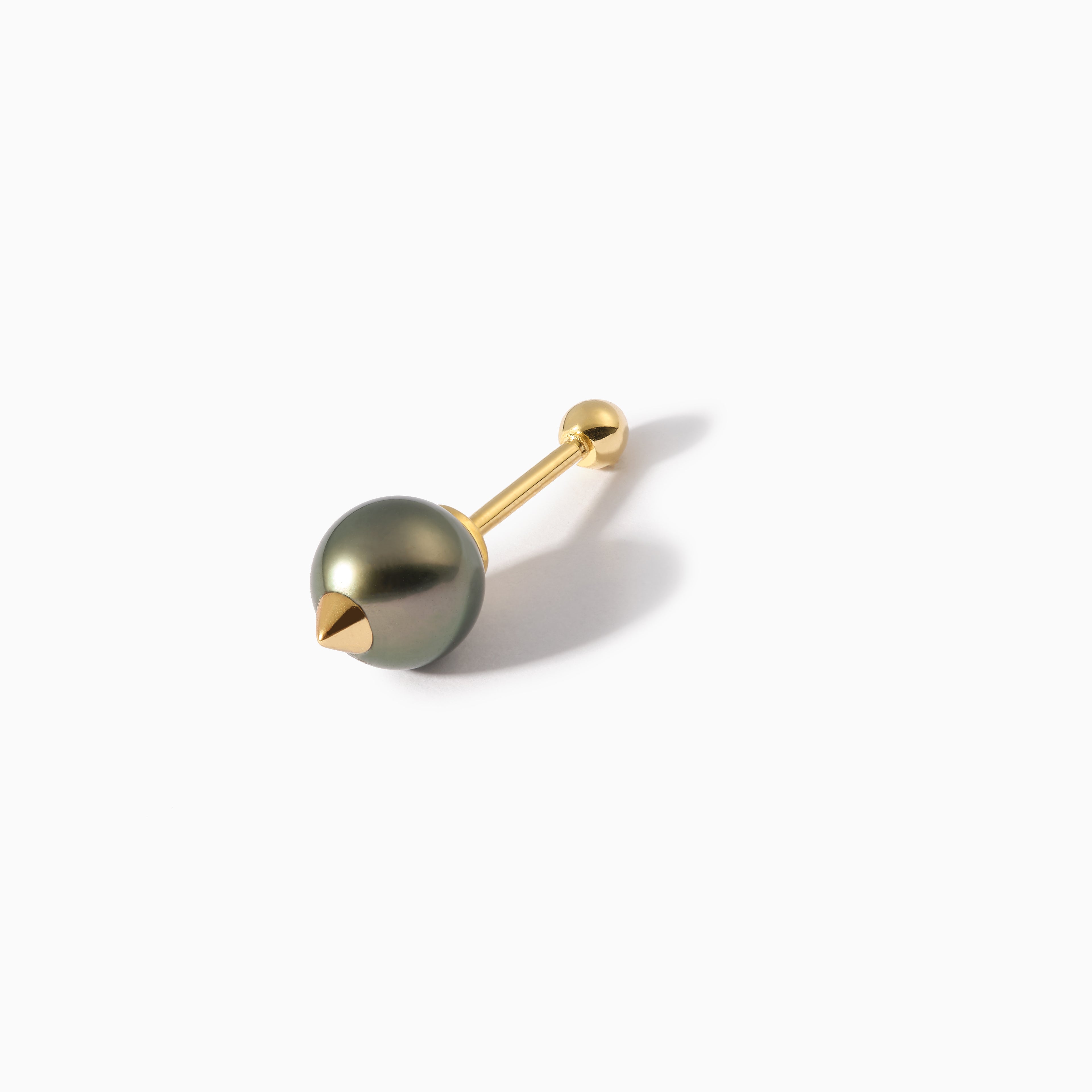 Studded Pearl Teardrop Barbell S Black