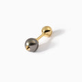 Studded Pearl Teardrop Barbell L Black