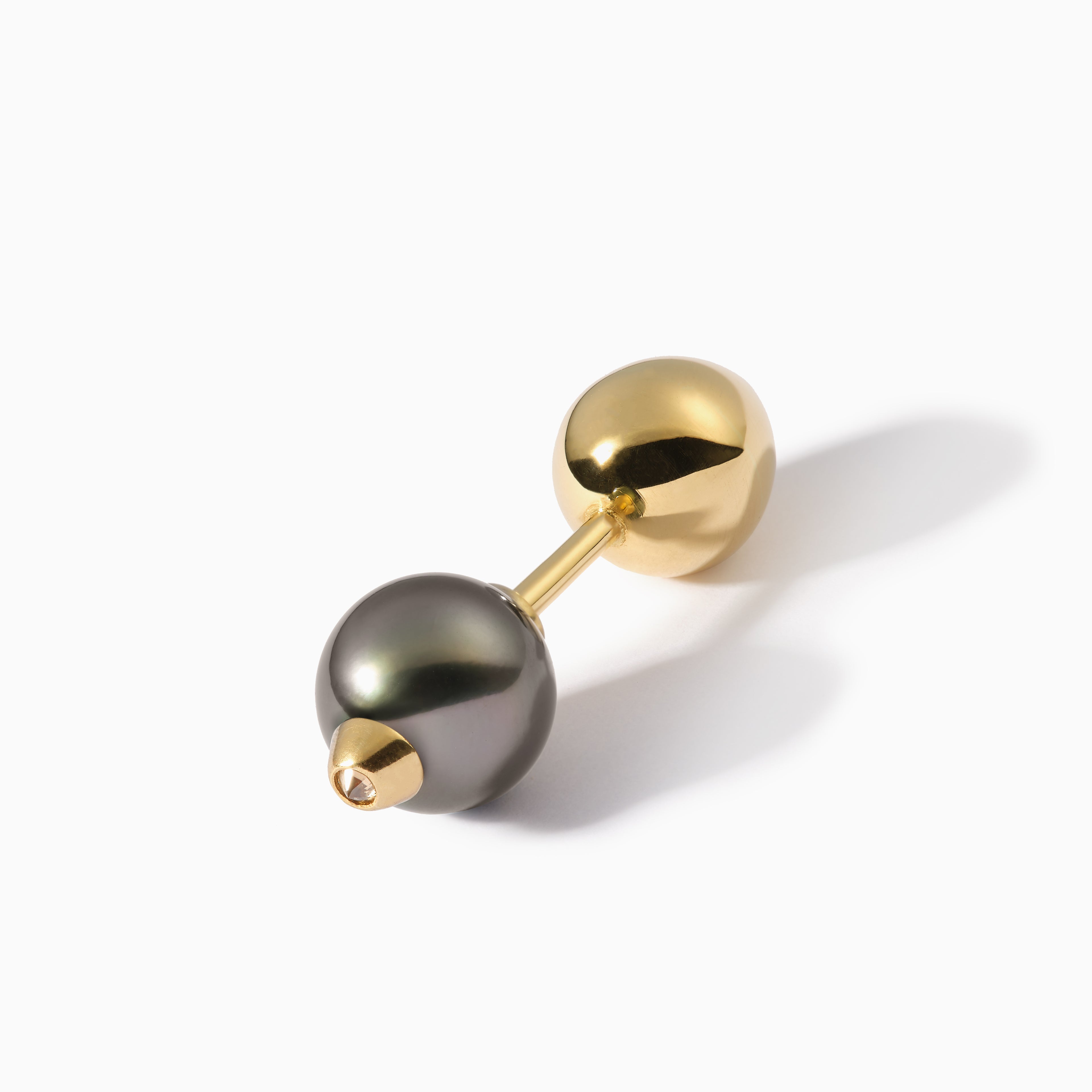 Diamond Studded Pearl Teardrop Barbell XL Black