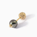 Diamond Studded Pearl Studded Teardrop Barbell L+XL Black