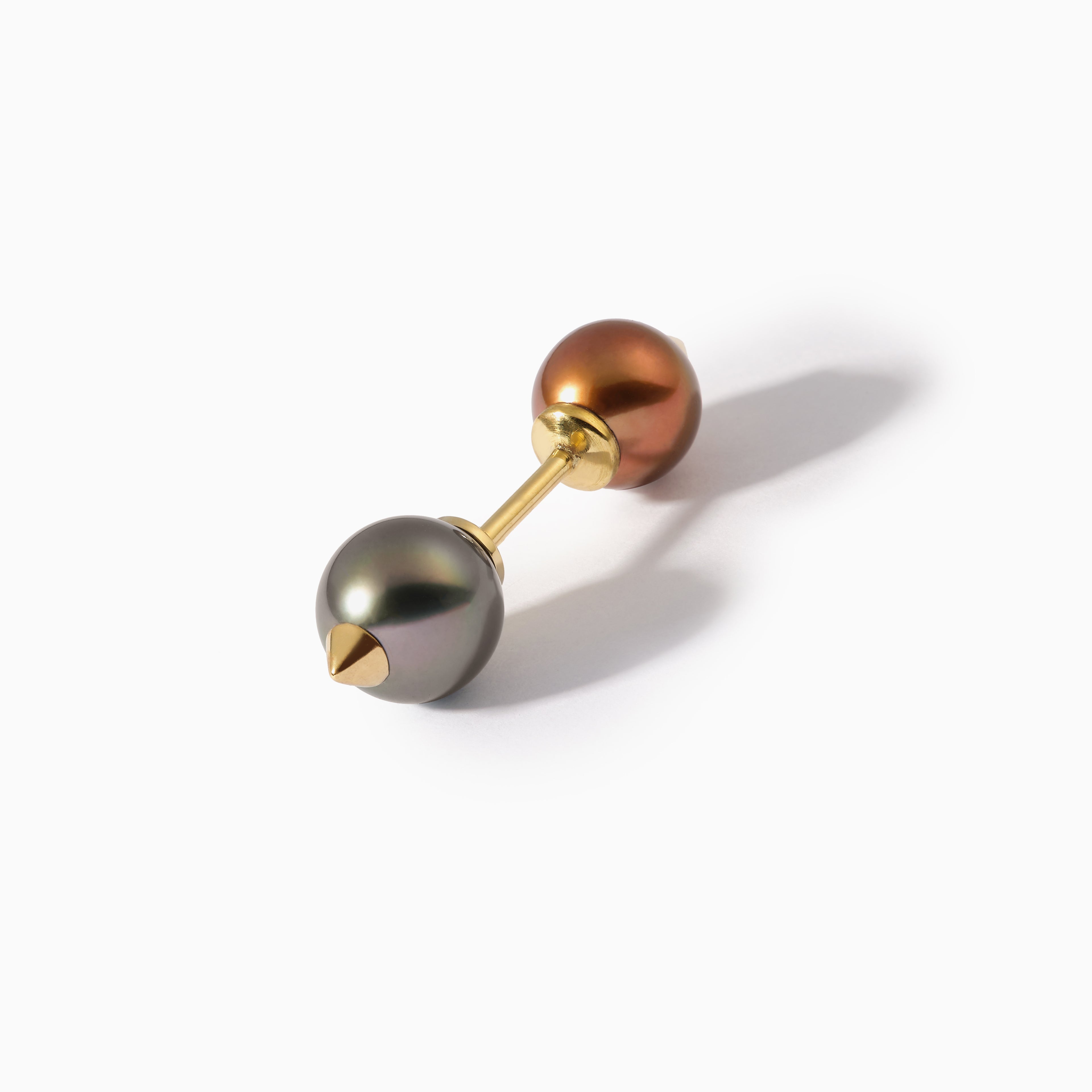 Studded Pearl Barbell S Brown Black