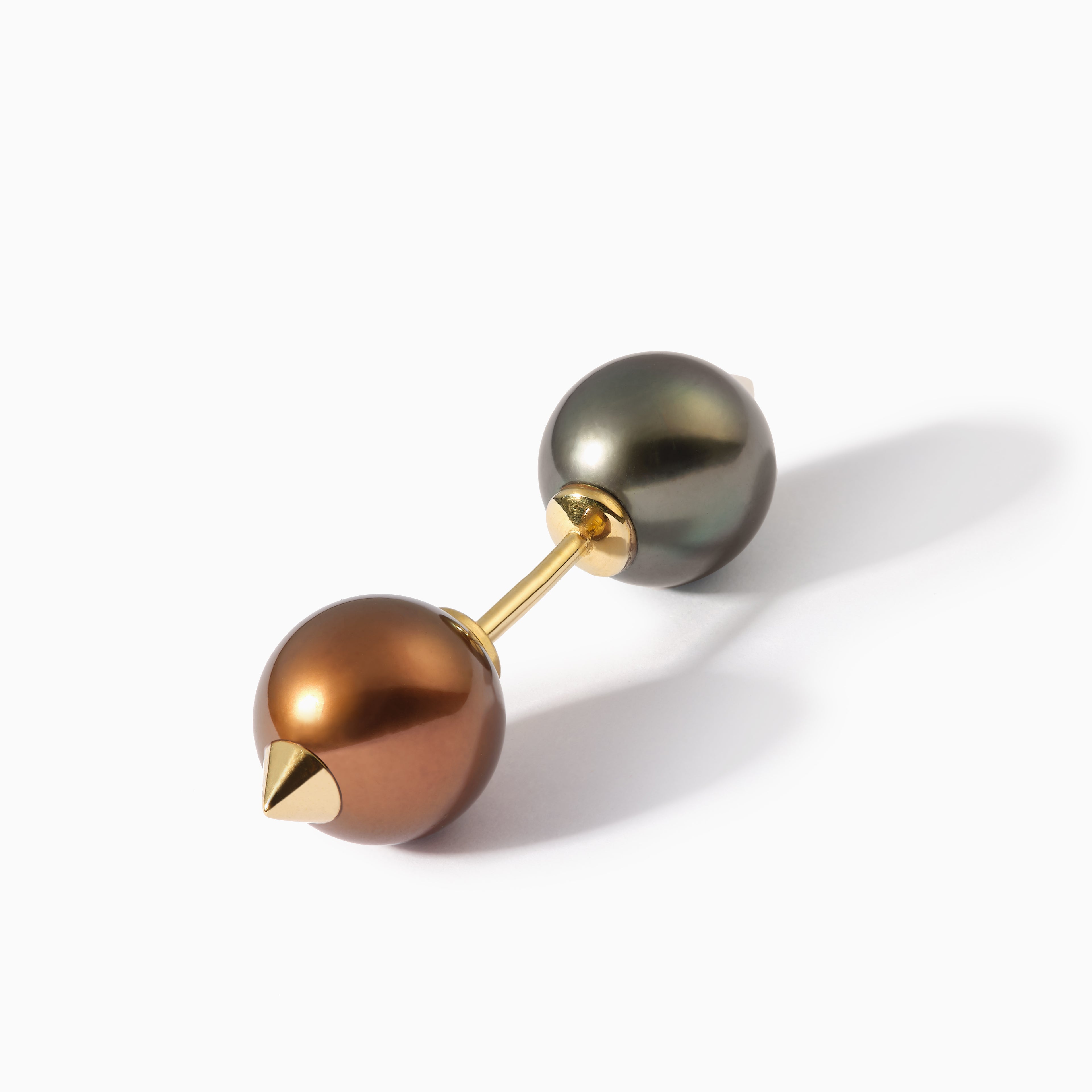 Studded Pearl Barbell L Brown Black