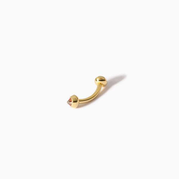 Stud Diamond Curved Barbell Cognac YG