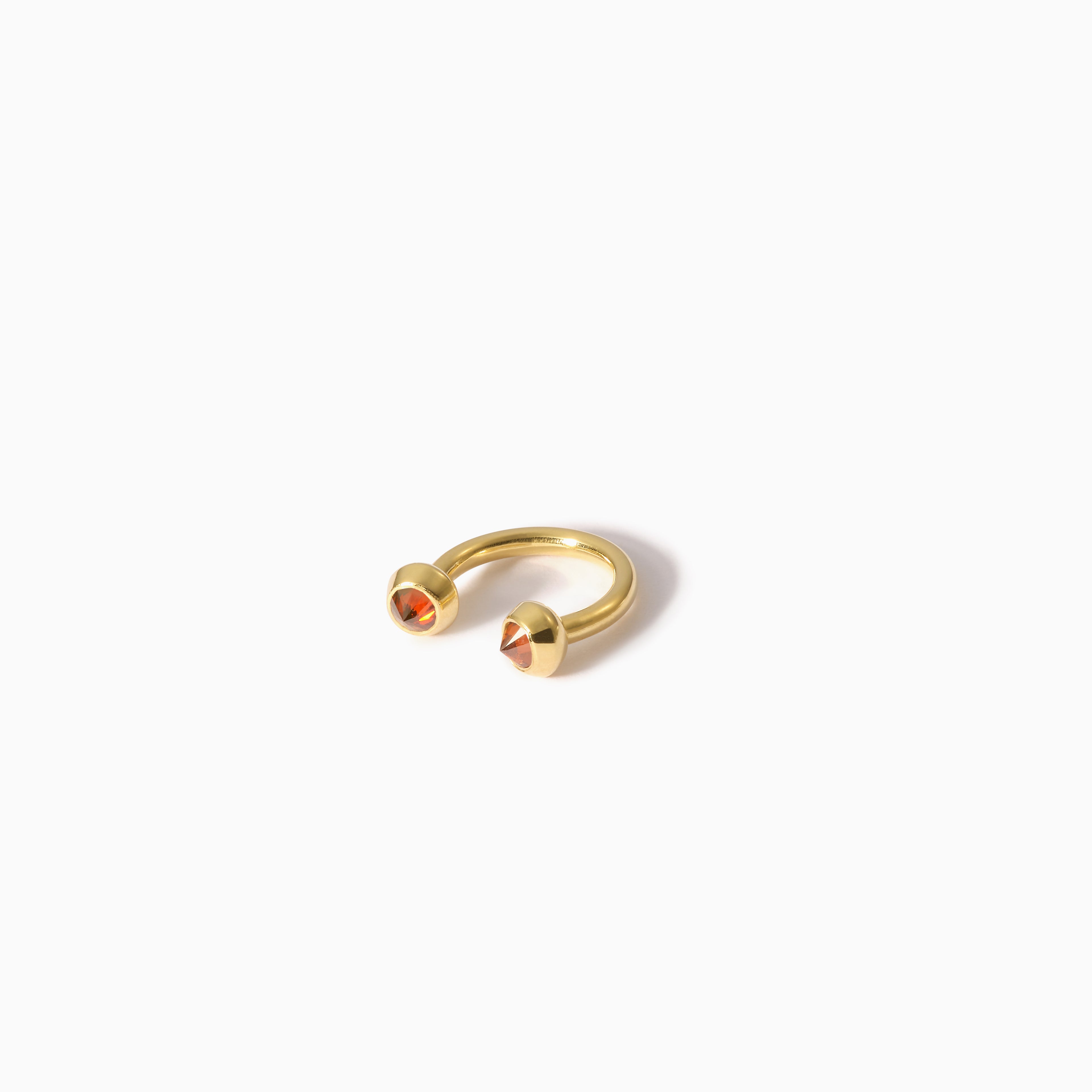 Stud Diamond Circular Barbell Cognac
