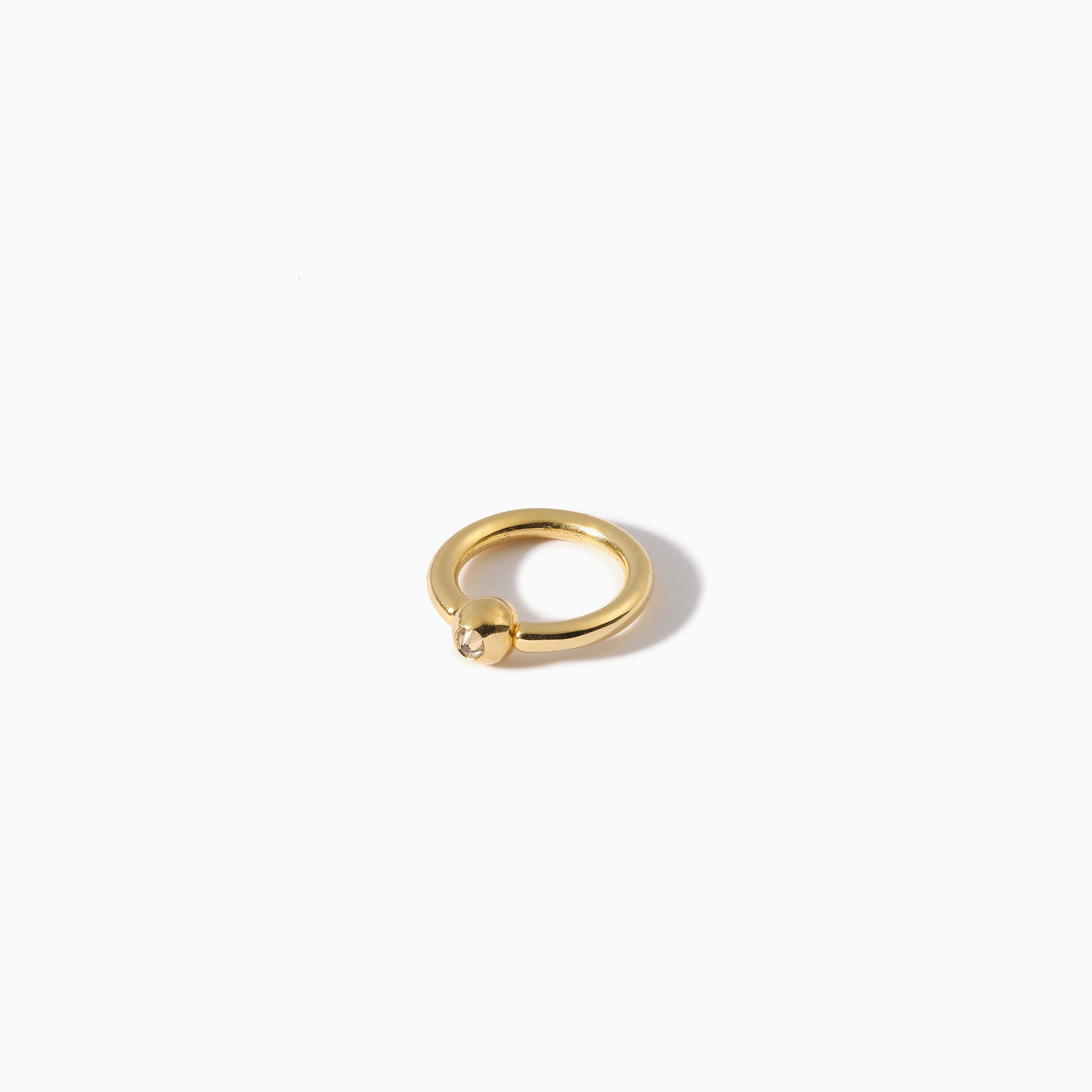 Studded Teardrop Captive Ring 14G S Champagne